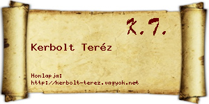 Kerbolt Teréz névjegykártya